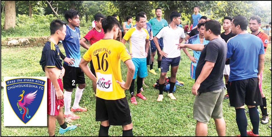 Some players and members of the Chümoukedima FC cleaning the Chümoukedima local ground in preparation for the upcoming Dimapur Division League which is scheduled to begin its second edition in October. (Morung Photo)